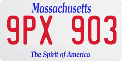 MA license plate 9PX903