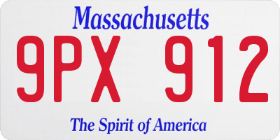 MA license plate 9PX912