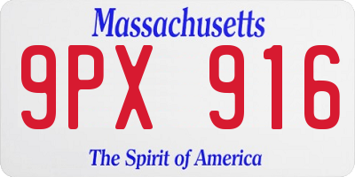 MA license plate 9PX916