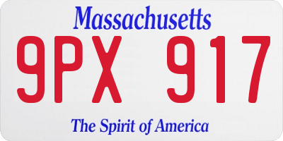 MA license plate 9PX917