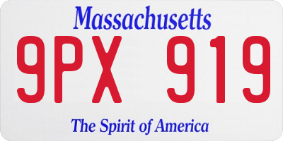 MA license plate 9PX919