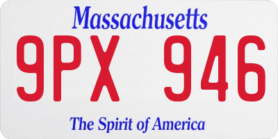 MA license plate 9PX946