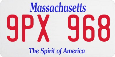 MA license plate 9PX968