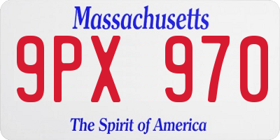 MA license plate 9PX970