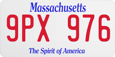 MA license plate 9PX976