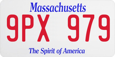 MA license plate 9PX979