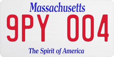 MA license plate 9PY004