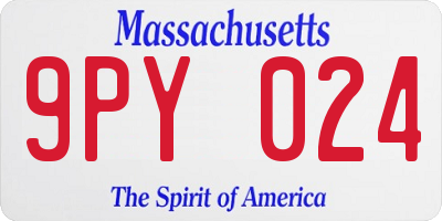 MA license plate 9PY024