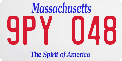 MA license plate 9PY048