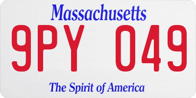 MA license plate 9PY049