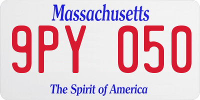 MA license plate 9PY050