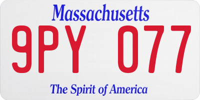 MA license plate 9PY077