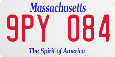MA license plate 9PY084