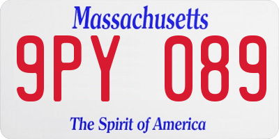 MA license plate 9PY089