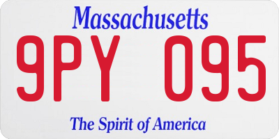MA license plate 9PY095