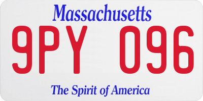 MA license plate 9PY096