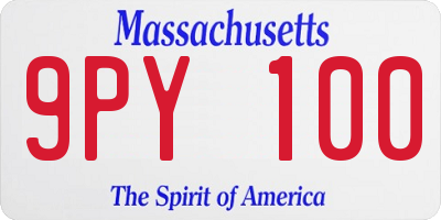 MA license plate 9PY100