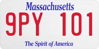 MA license plate 9PY101