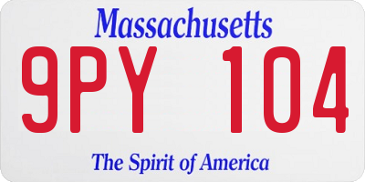MA license plate 9PY104