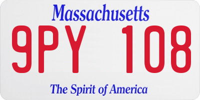 MA license plate 9PY108