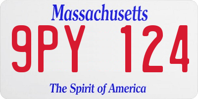 MA license plate 9PY124