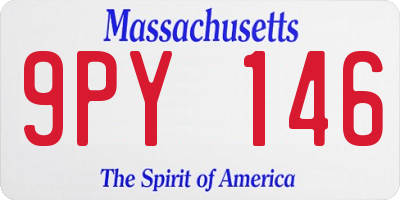 MA license plate 9PY146