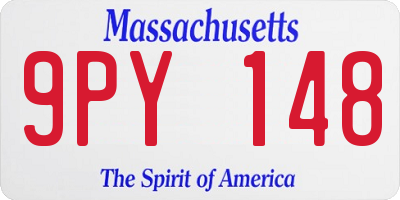 MA license plate 9PY148