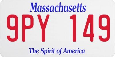 MA license plate 9PY149