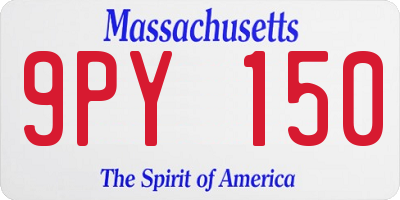 MA license plate 9PY150