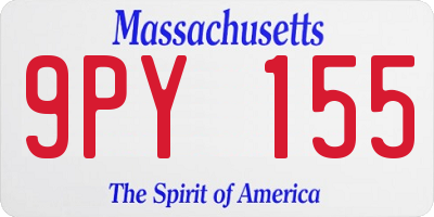 MA license plate 9PY155