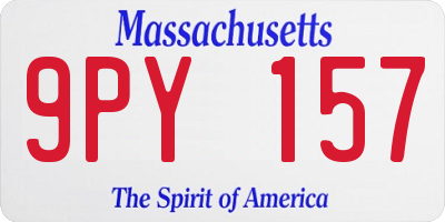 MA license plate 9PY157