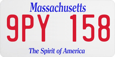 MA license plate 9PY158
