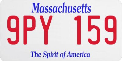 MA license plate 9PY159