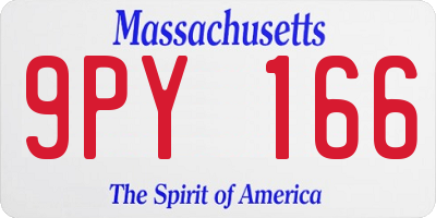 MA license plate 9PY166