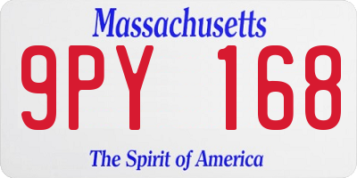 MA license plate 9PY168