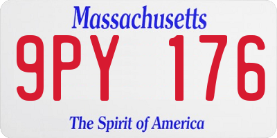 MA license plate 9PY176