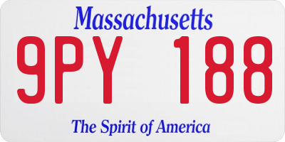 MA license plate 9PY188