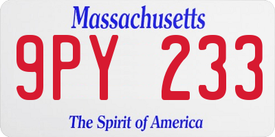 MA license plate 9PY233