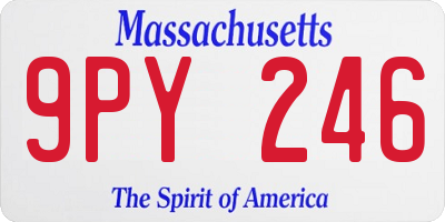 MA license plate 9PY246