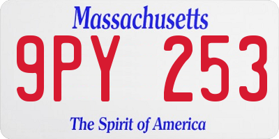 MA license plate 9PY253
