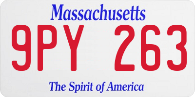 MA license plate 9PY263