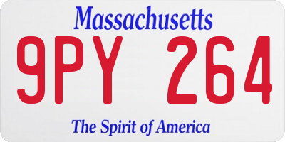 MA license plate 9PY264