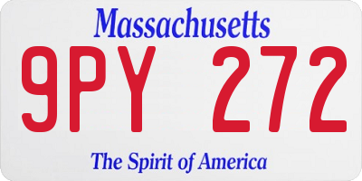 MA license plate 9PY272