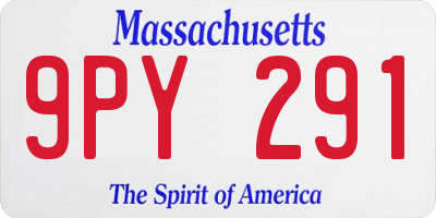 MA license plate 9PY291
