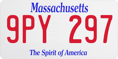 MA license plate 9PY297