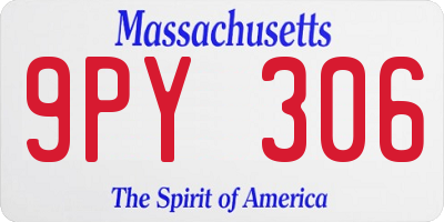 MA license plate 9PY306