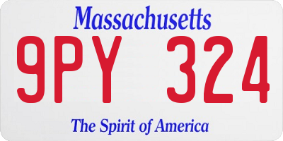 MA license plate 9PY324
