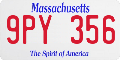 MA license plate 9PY356