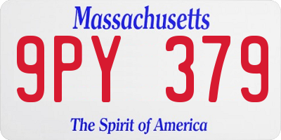MA license plate 9PY379