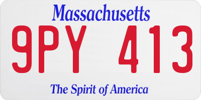 MA license plate 9PY413